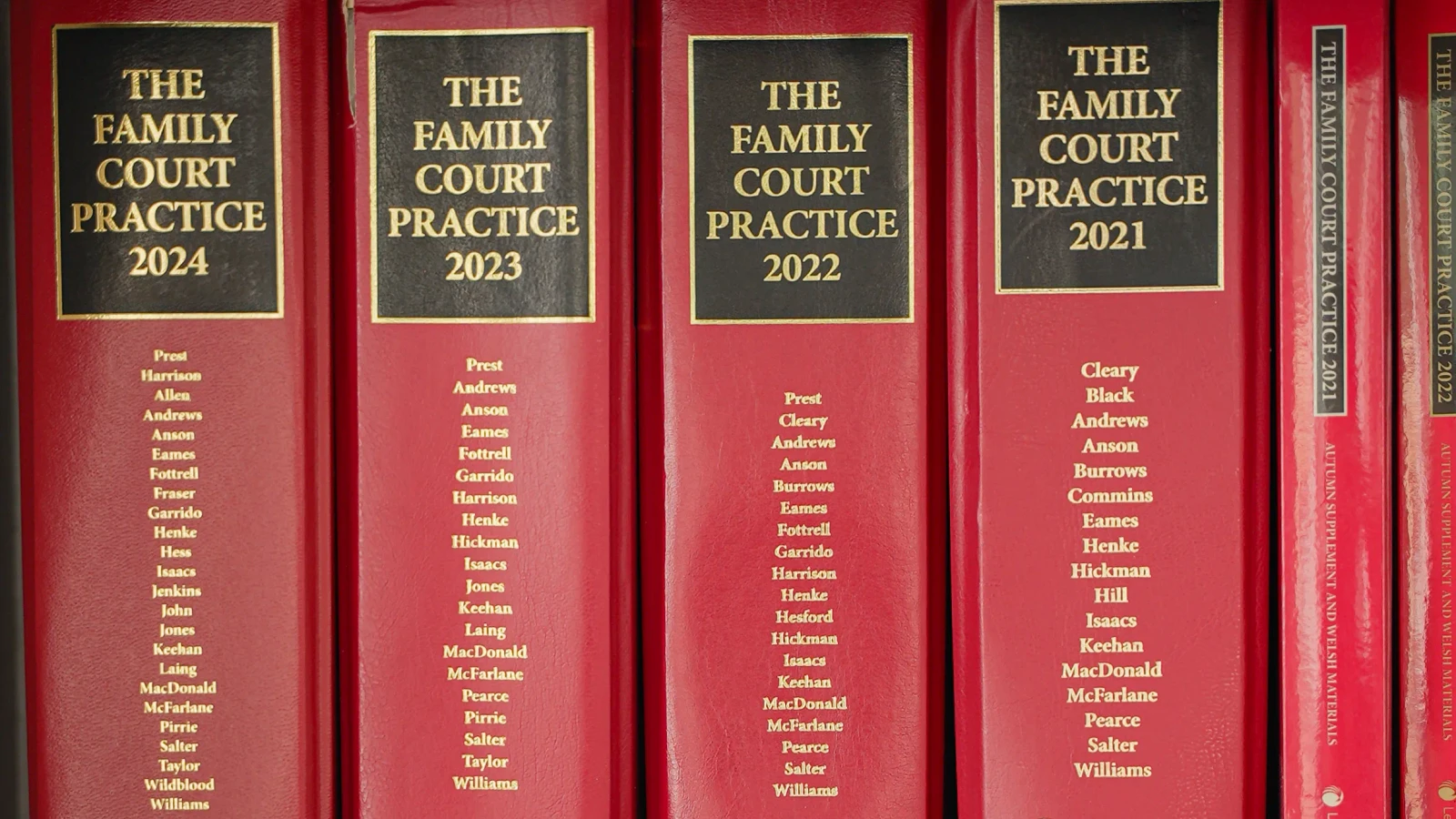 Family law reference books at the CVG Family Law office